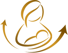 איקון של אמא מחזיקה תינוק בתנוחת ערסול עם שתי חצים בצדדים שמדמים תנועתיות